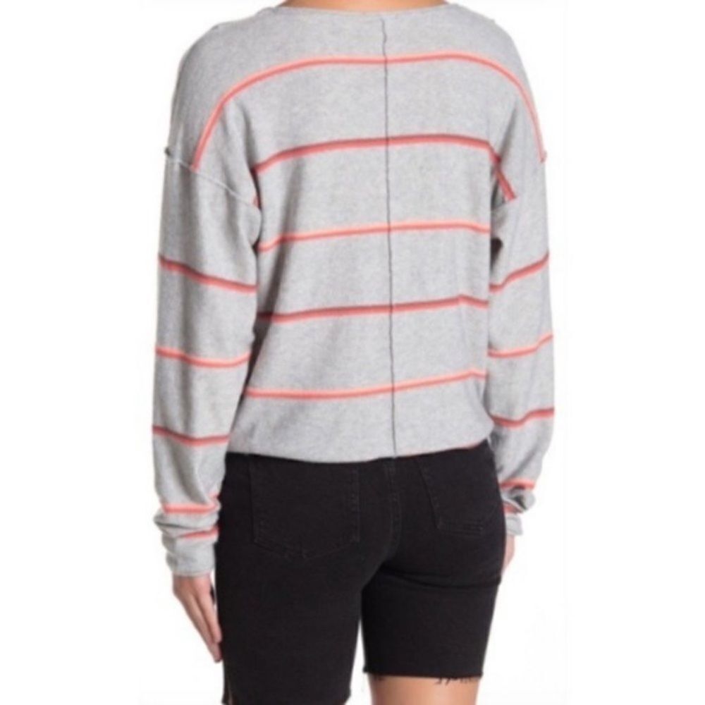 Free People Gray Stripe Sweater - Picture 2 of 14